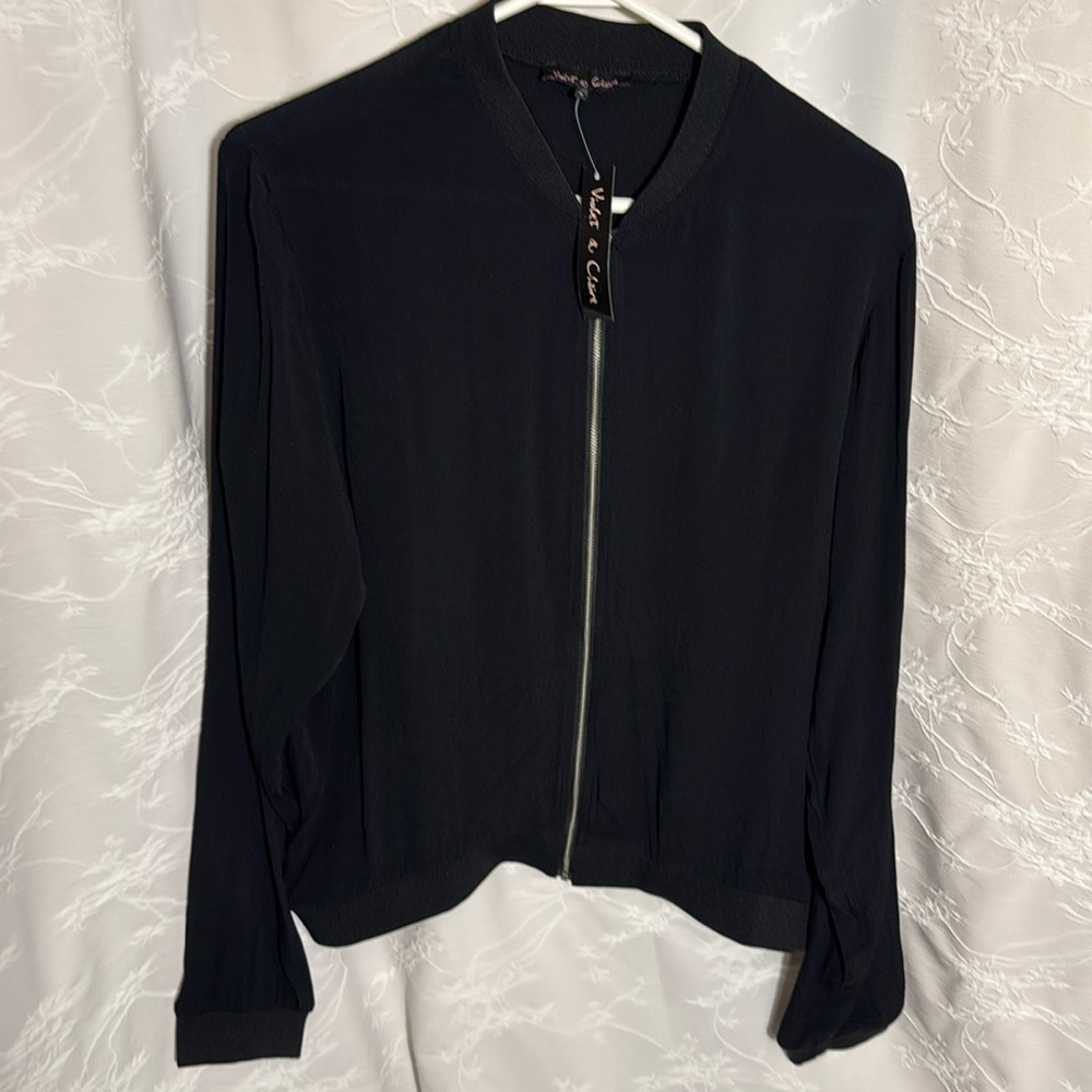 Black jacket zip up NWT‎